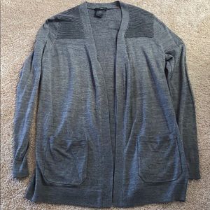 Ann Taylor Gray Open Cardigan Light Sweater